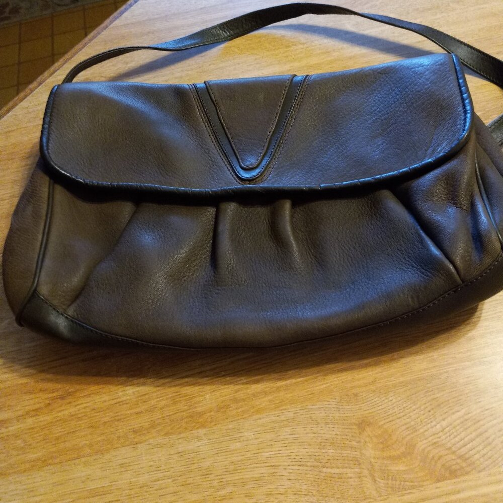 AUTHENTIC VINTAGE BALLY Brown Genuine Leather Bag Handbag Purse